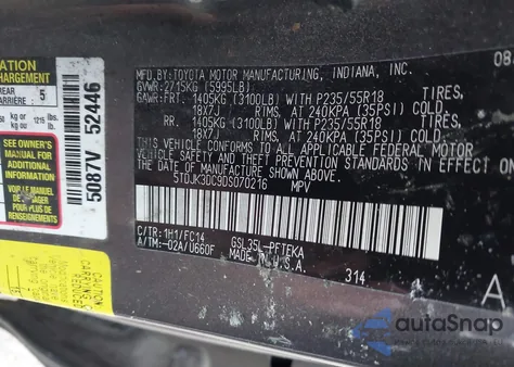 2013 Toyota Sienna Le 7 Passenger from USA, damaged, VIN 5TDJK3DC0D5070216